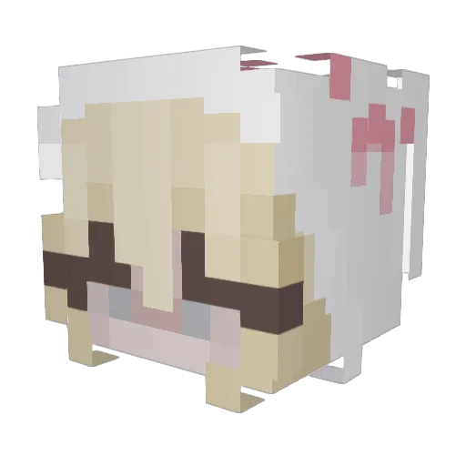 Maleina Minecraft avatar head, 3D render