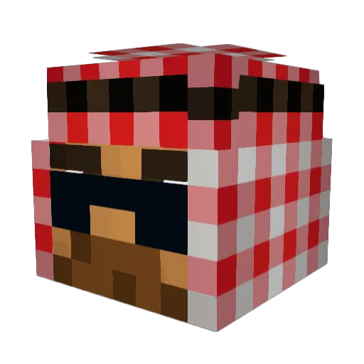 Malell Minecraft avatar head, 3D render