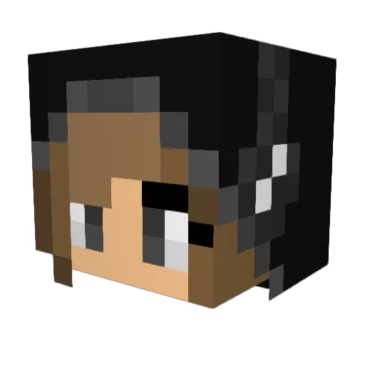 Malene Minecraft avatar head, 3D render