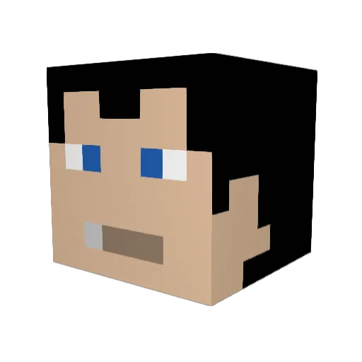 Malerick Minecraft avatar head, 3D render