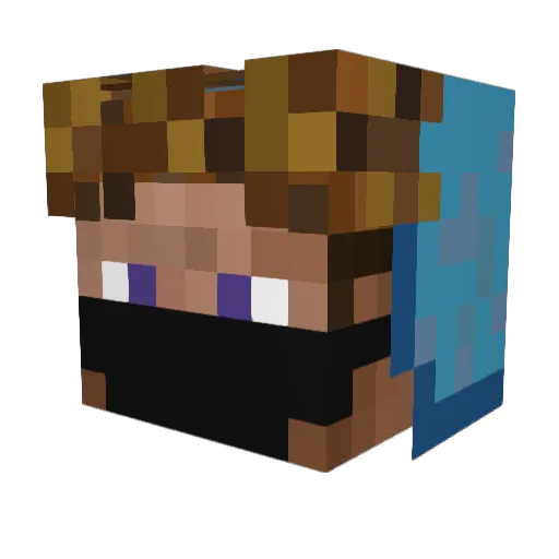 Malfalfa Minecraft avatar head, 3D render