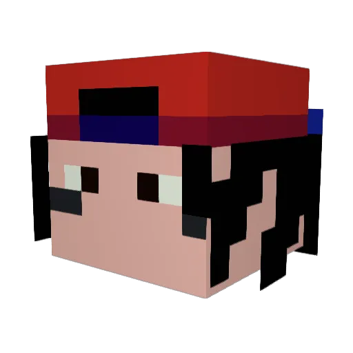 Malgeniado Minecraft avatar head, 3D render