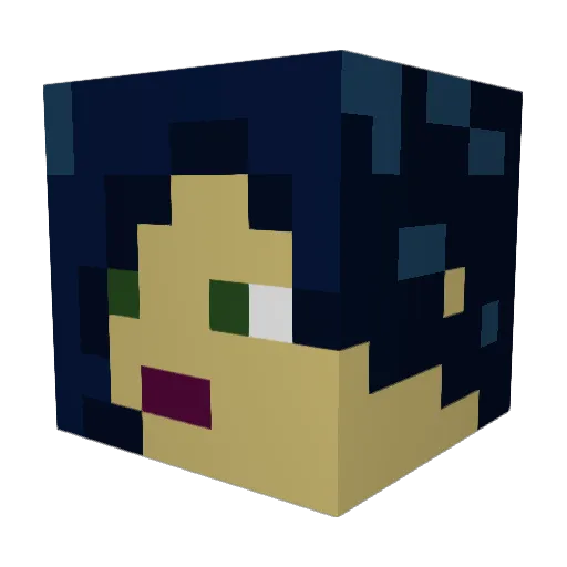 Malgery Minecraft avatar head, 3D render