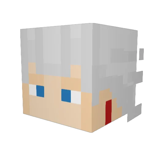 MaliStefa Minecraft avatar head, 3D render