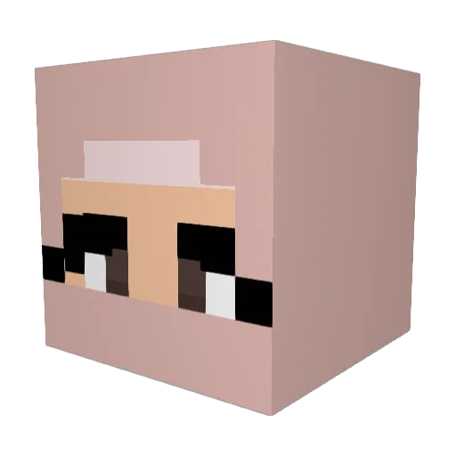 MaliZeef Minecraft avatar head, 3D render