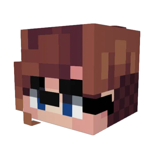 Malibarry Minecraft avatar head, 3D render