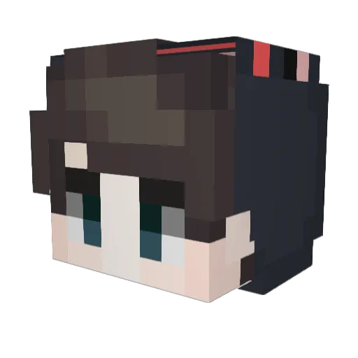 MalibuBear Minecraft avatar head, 3D render
