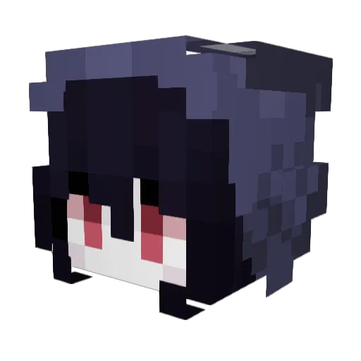 Malicious Minecraft avatar head, 3D render