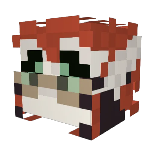 MaliciousEntity Minecraft avatar head, 3D render