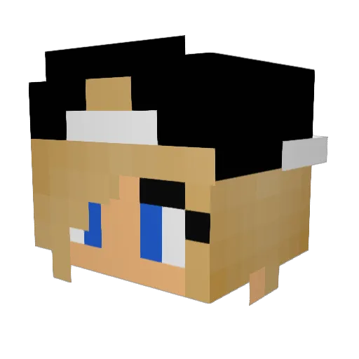 Malii Minecraft avatar head, 3D render