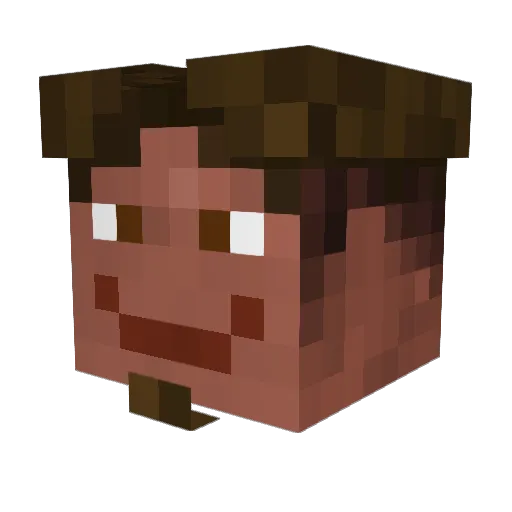 Malikzzz Minecraft avatar head, 3D render