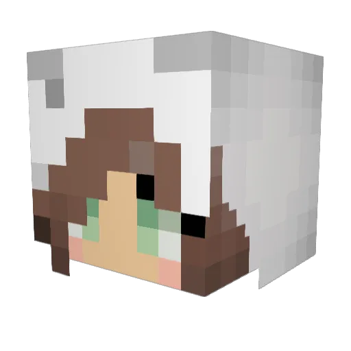 Malinalda_ Minecraft avatar head, 3D render