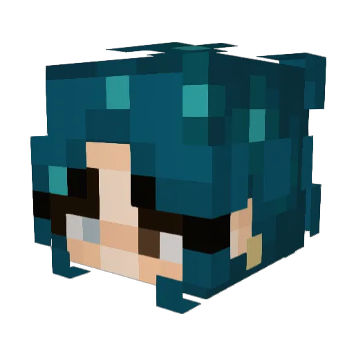 Malinchu Minecraft avatar head, 3D render