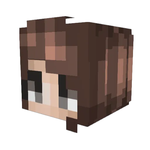 Malinnx Minecraft avatar head, 3D render