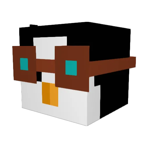 Maljer Minecraft avatar head, 3D render