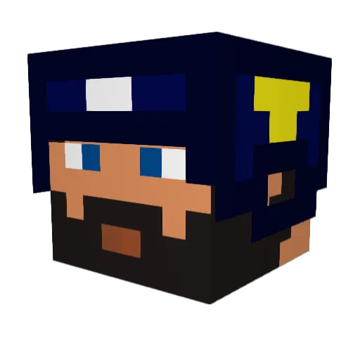 Malkann Minecraft avatar head, 3D render