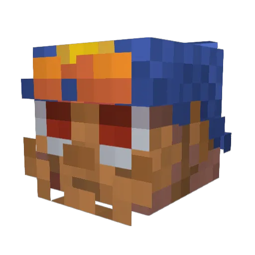 Malkasaur Minecraft avatar head, 3D render
