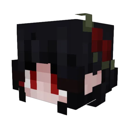 Malkavv Minecraft avatar head, 3D render
