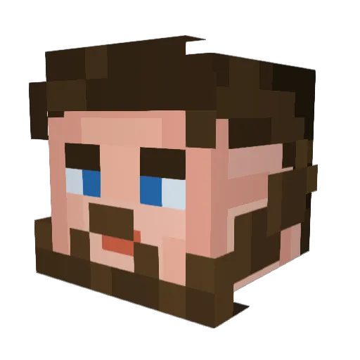 Malkoncik Minecraft avatar head, 3D render