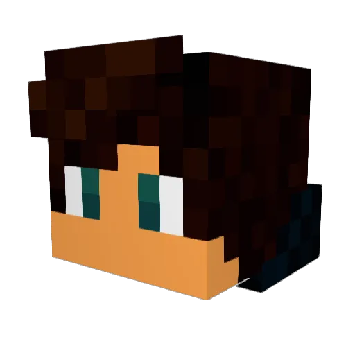 Malkrean Minecraft avatar head, 3D render