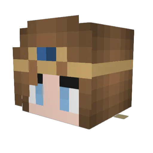 Mallania Minecraft avatar head, 3D render