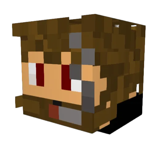 MalleFader Minecraft avatar head, 3D render
