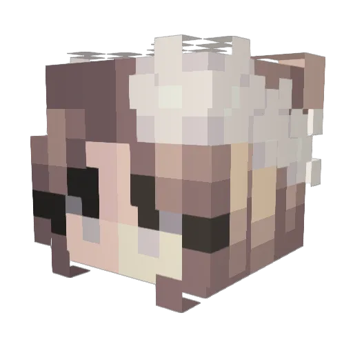 MallieAm Minecraft avatar head, 3D render