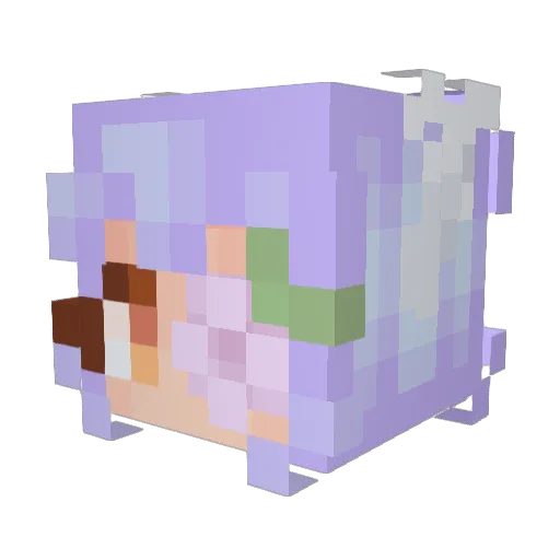 Mallowkie Minecraft avatar head, 3D render