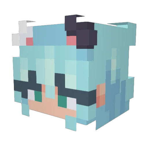 Mallowynmew Minecraft avatar head, 3D render