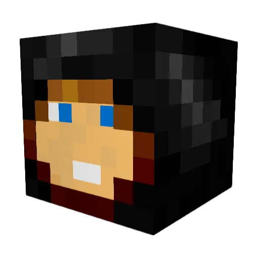 Malltt Minecraft avatar head, 3D render