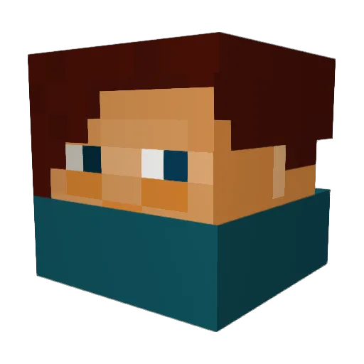 Mallupine Minecraft avatar head, 3D render