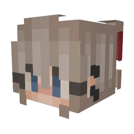 MallyLou Minecraft avatar head, 3D render