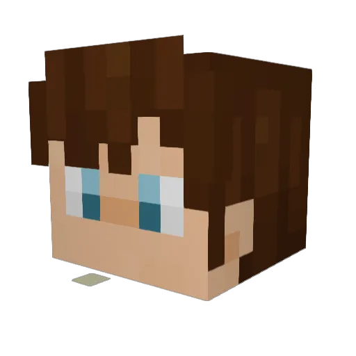 Malonly Minecraft avatar head, 3D render