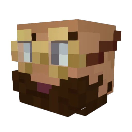 Malootter Minecraft avatar head, 3D render