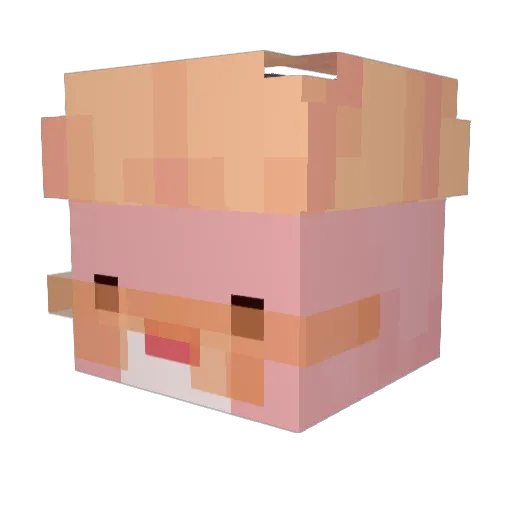 Maloou_ Minecraft avatar head, 3D render