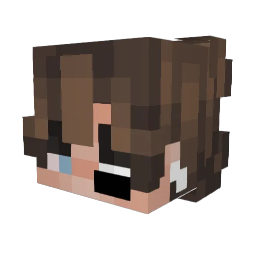 MalouX3 Minecraft avatar head, 3D render