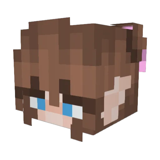 Malou_B_P Minecraft avatar head, 3D render