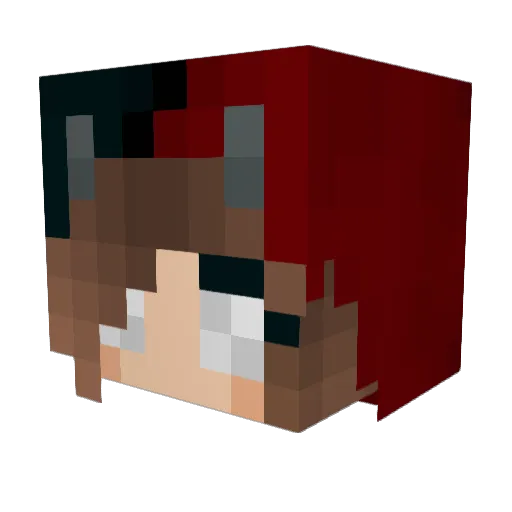 Malouxi Minecraft avatar head, 3D render