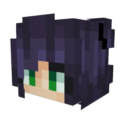 Malowisp Minecraft avatar head, 3D render