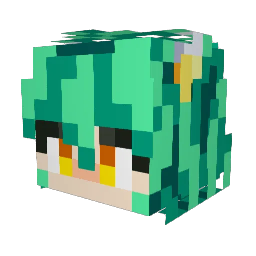 MalphaSans Minecraft avatar head, 3D render