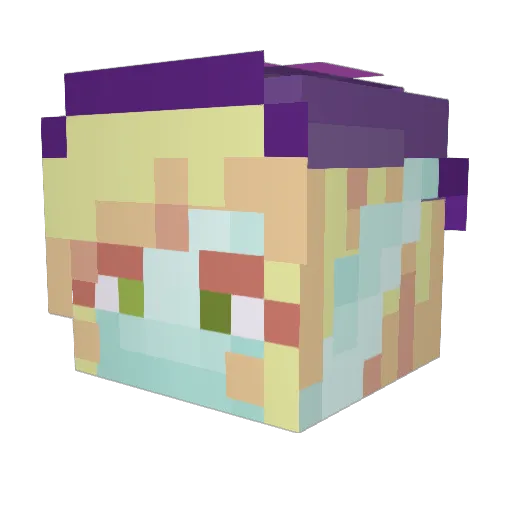 Malr0se Minecraft avatar head, 3D render