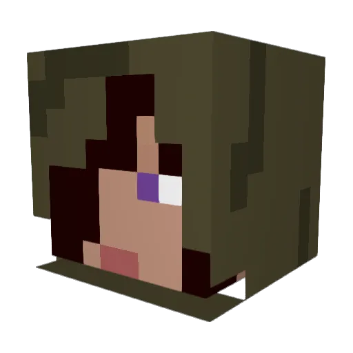 Malrenda Minecraft avatar head, 3D render