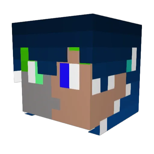 Malstain Minecraft avatar head, 3D render