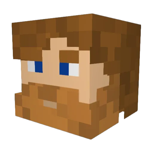 Malstra Minecraft avatar head, 3D render