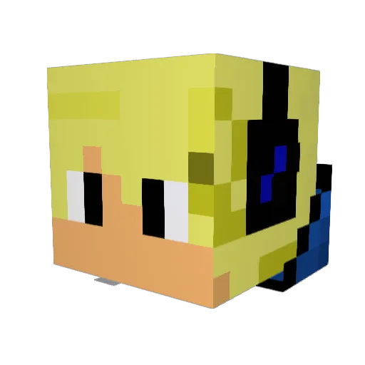 Malte2007 Minecraft avatar head, 3D render