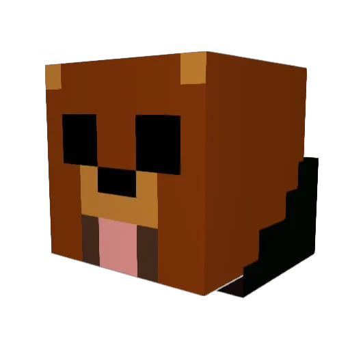 Maltesers Minecraft avatar head, 3D render