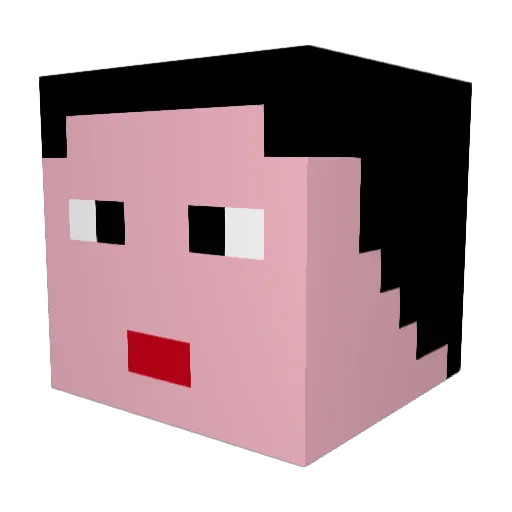 MaltheBerg Minecraft avatar head, 3D render