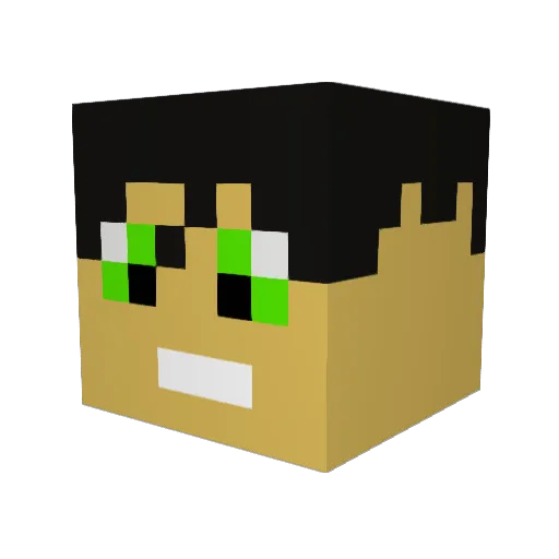 Maltilein Minecraft avatar head, 3D render
