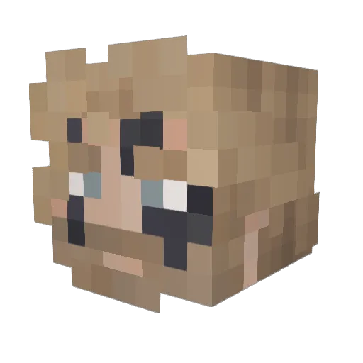 MaluMLE Minecraft avatar head, 3D render