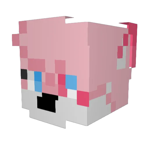 MaluMutt Minecraft avatar head, 3D render